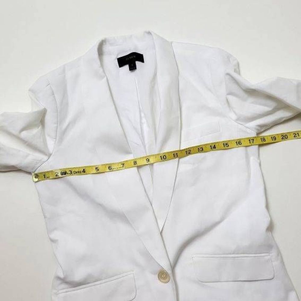 J. Crew Unstructured Linen / Cotton Blazer White Size 0 - Picture 8 of 11